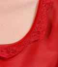 Bluza din saten rosu cu dantela
