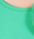 Tricou din jerse uni verde cu floare