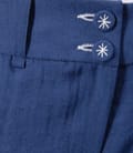 Pantaloni din viscoza creponata albastra cu buzunare