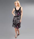 Rochie din tul elastic imprimat cu floare