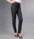 Pantaloni linie creion din bumbac elastic negru