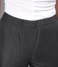 Pantaloni linie creion din bumbac elastic negru