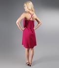 Rochie din voal creponat ciclamen
