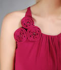 Rochie din voal creponat ciclamen