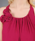 Rochie din voal creponat ciclamen
