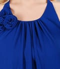Rochie din voal creponat albastru