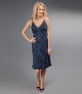 Rochie din viscoza brocart bleumarin