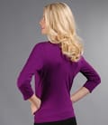Bluza din jerse mov legata cu cordon