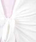 Bluza din jerse alb-crem legata cu cordon