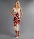 Rochie jerse imprimat cu nod pe bust