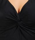 Tricou cu nod din jerse imprimat negru