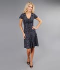 Rochie jerse imprimat cu volan