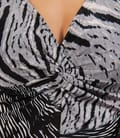 Tricou cu nod din jerse imprimat