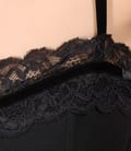 Corset din jerse negru cu dantela si bretele