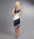 Rochie din jerse cu imprimeu motive muzicale