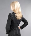 Sacou din bumbac elastic cu tighele contrast