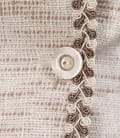 Sacou din bucle de bumbac elastic bej cu garnitura