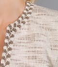 Sacou din bucle de bumbac elastic bej cu garnitura