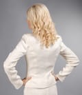 Sacou din bucle de bumbac elastic ecru cu garnitura