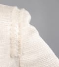 Sacou din bucle de bumbac elastic ecru cu garnitura