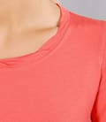 Tricou din jerse uni cu garnitura