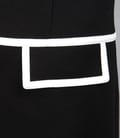 Rochie din jerse gros negru cu garnitura lac