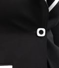 Sacou din jerse gros negru cu garnitura lac contrast
