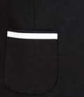 Sacou din jerse gros negru cu garnitura lac contrast