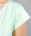 Tricou din jerse uni cu umeri cazuti