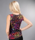 Bluza cu jabou din tul elastic imprimat