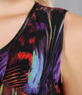 Bluza cu jabou din tul elastic imprimat