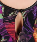 Bluza cu jabou din tul elastic imprimat