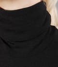 Tricou din jerse elastic moale gri inchis cu guler