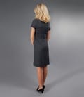 Rochie cu cordon din tesatura elastica gri