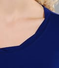 Tricou din jerse uni cu garnitura