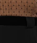 Rochie eleganta cu corsaj maro cu puncte si cordon catifea