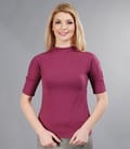 Tricou din jerse elastic gros pe gat