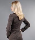 Sacou din jerse elastic gros maro cu buzunare