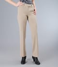 Pantaloni office bej cu buzunare