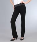 Pantaloni eleganti cu garnitura saten
