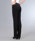 Pantaloni eleganti cu garnitura saten