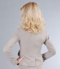 Sacou elegant cu funda din stofa elastica gri