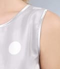 Rochie eleganta cu buline si funda sub bust
