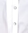Camasa din bumbac elastic alb cu floare si butoni