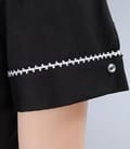 Camasa din bumbac elastic negru cu floare si butoni
