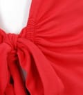 Bluza din jerse rosu legata cu cordon
