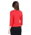 Bluza din jerse rosu legata cu cordon