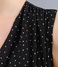 Tricou cu falduri din jerse elastic cu buline