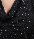 Tricou cu falduri din jerse elastic cu buline
