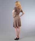 Rochie jerse bej cu catarama